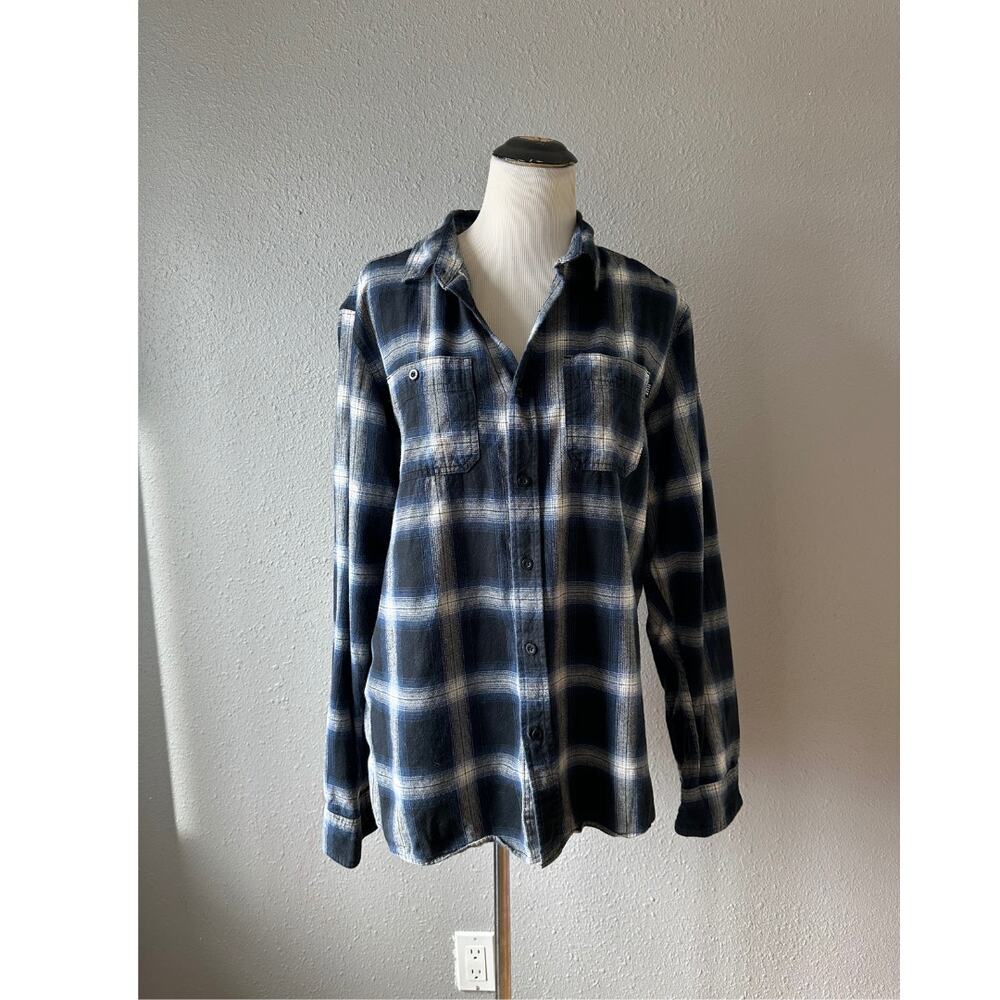 HUF MENS blue plaid long sleeve button down long sleeve top
